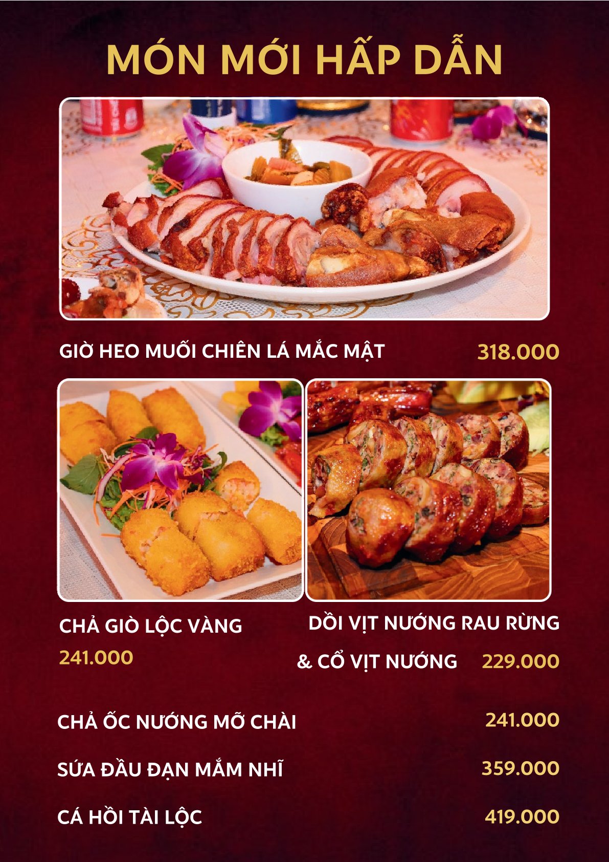 Menu Nhà hàng Lộc Vàng - Bông Sao 5