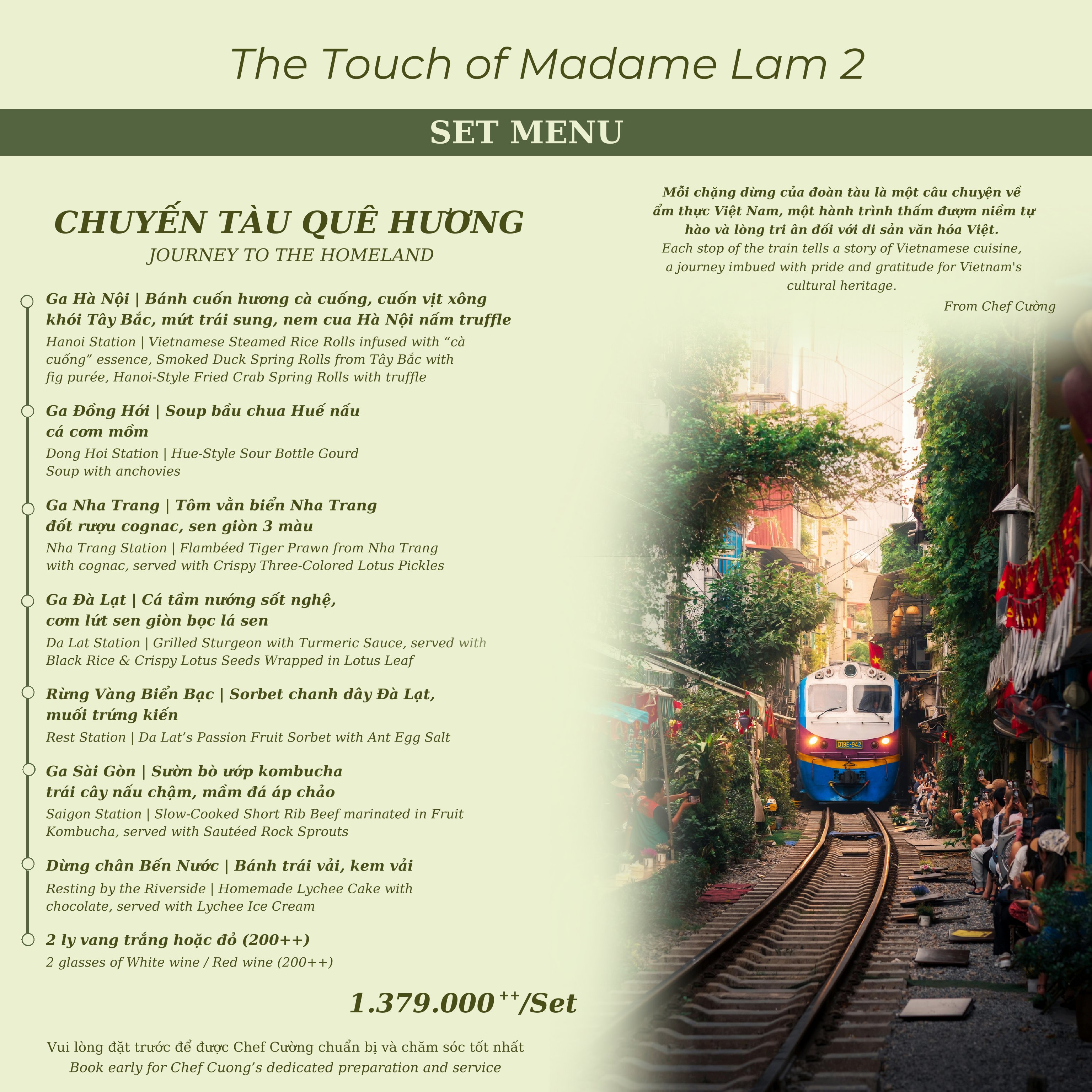 Menu Madame Lam - Trần Ngọc Diện 7 