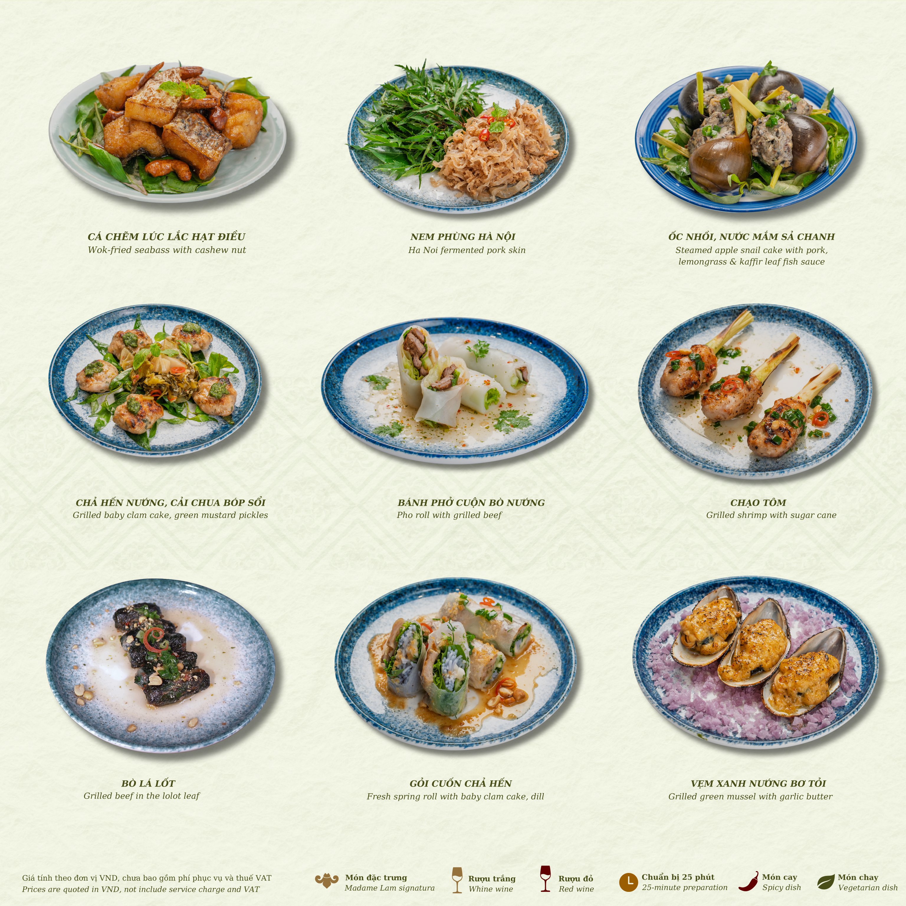 Menu Madame Lam - Trần Ngọc Diện 9 
