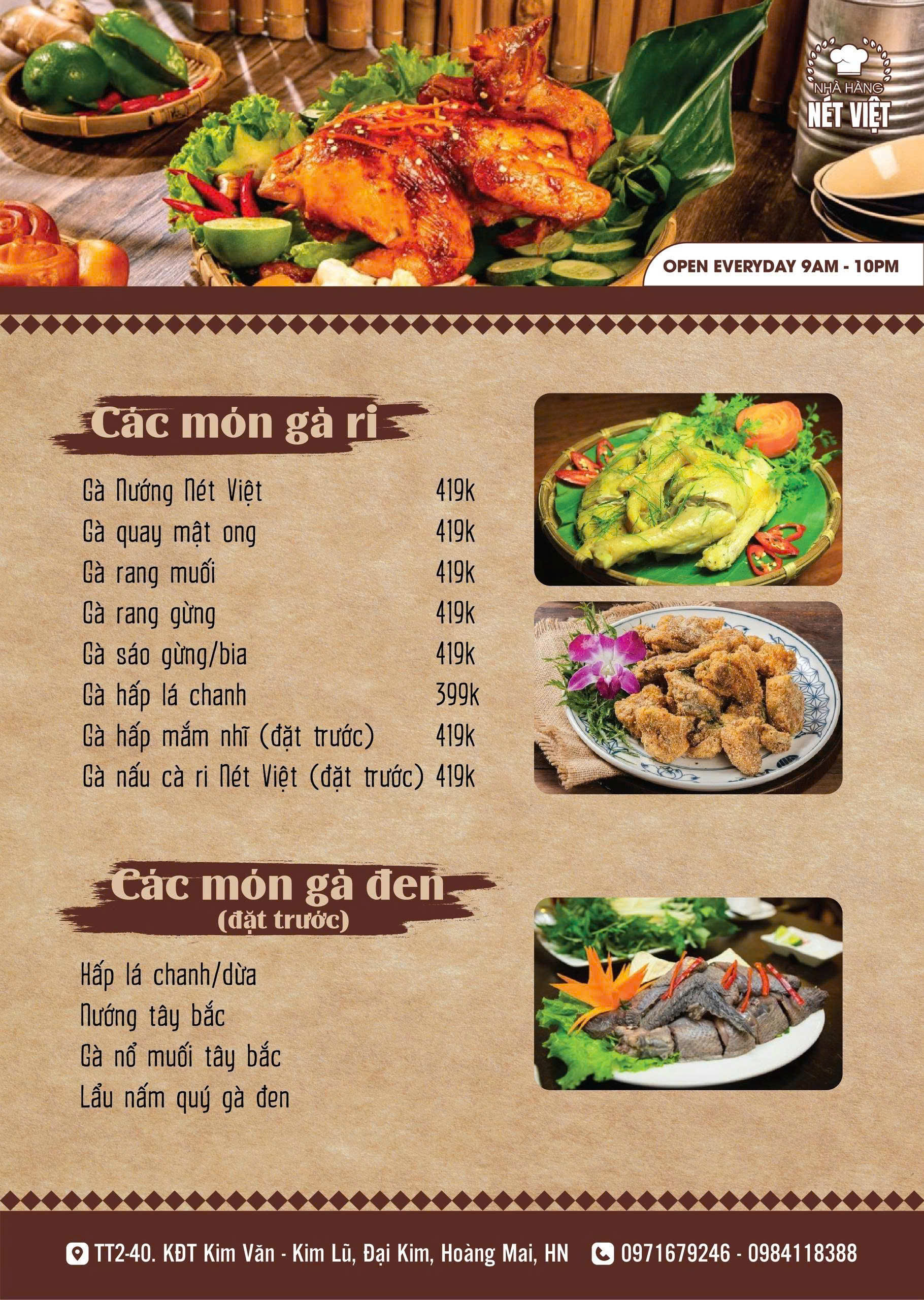 Menu Nét Việt - KĐT Kim Văn Kim Lũ 6 