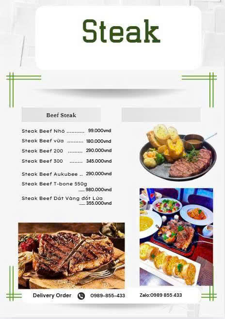 Menu Ngói Vàng Steak - An Phú 1 