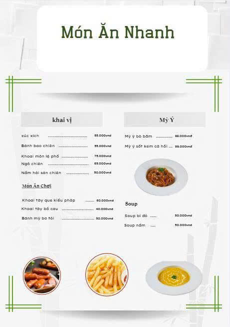 Menu Ngói Vàng Steak - An Phú 4 