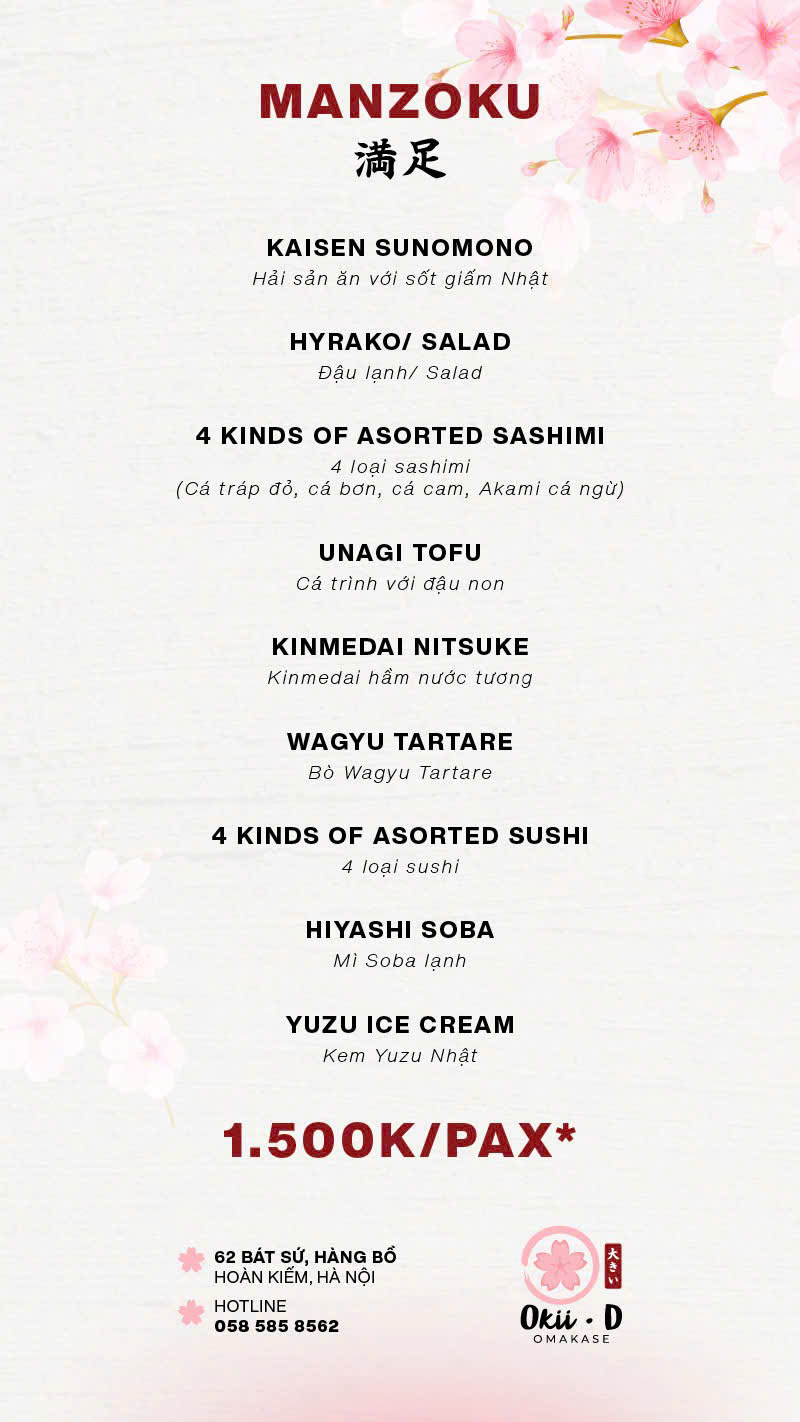 Menu Okii-D - Bát Sứ 1
