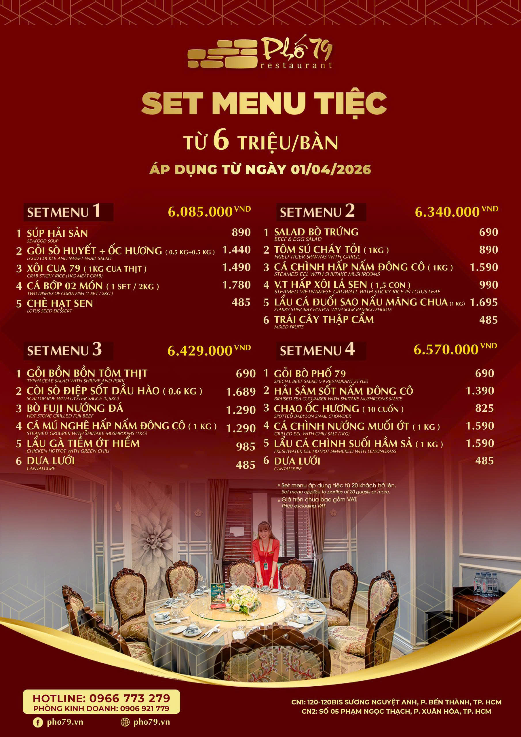 Menu Phố 79 - 120 Sương Nguyệt Ánh 3 