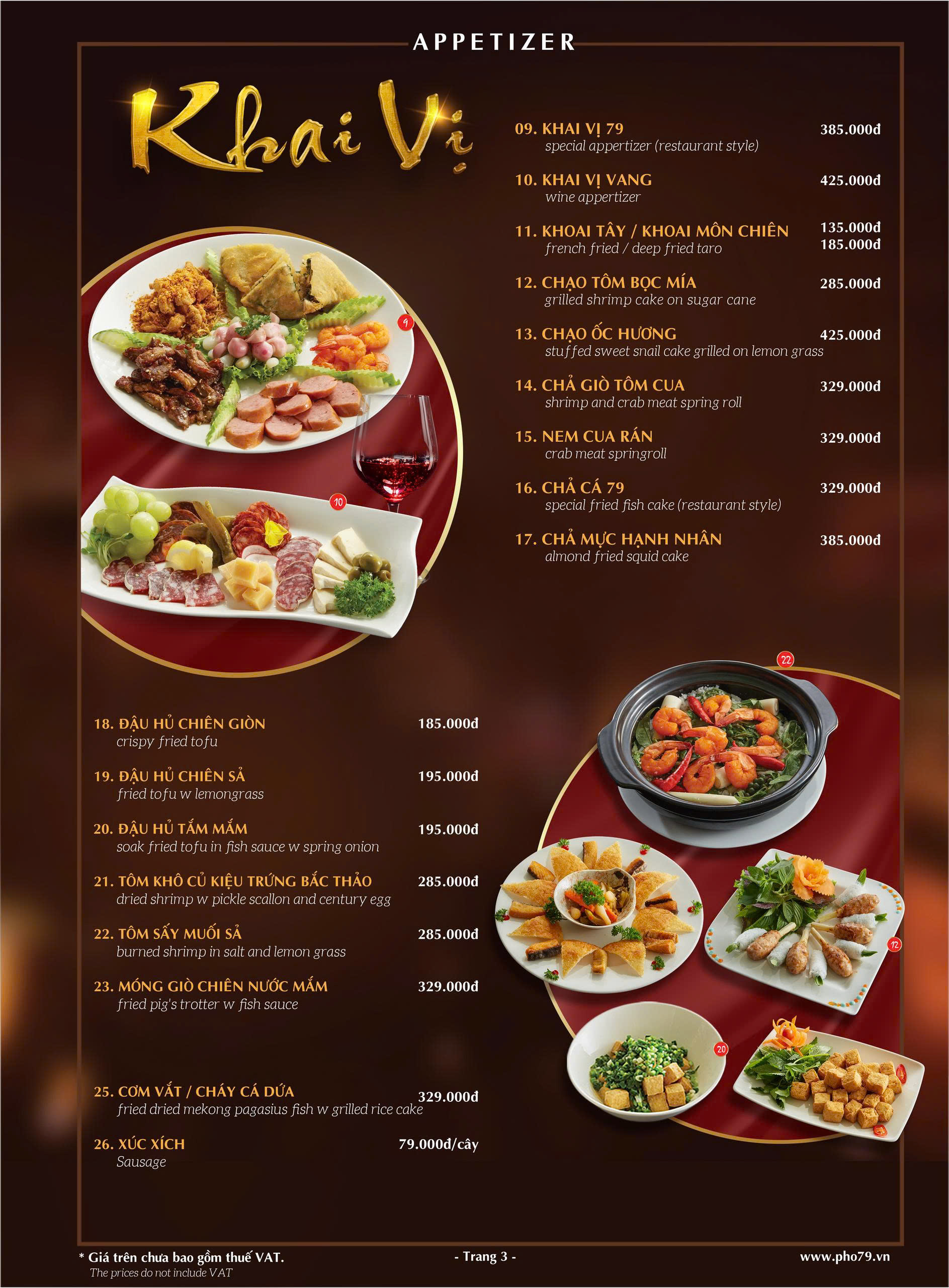 Menu Phố 79 - 120 Sương Nguyệt Ánh 9 