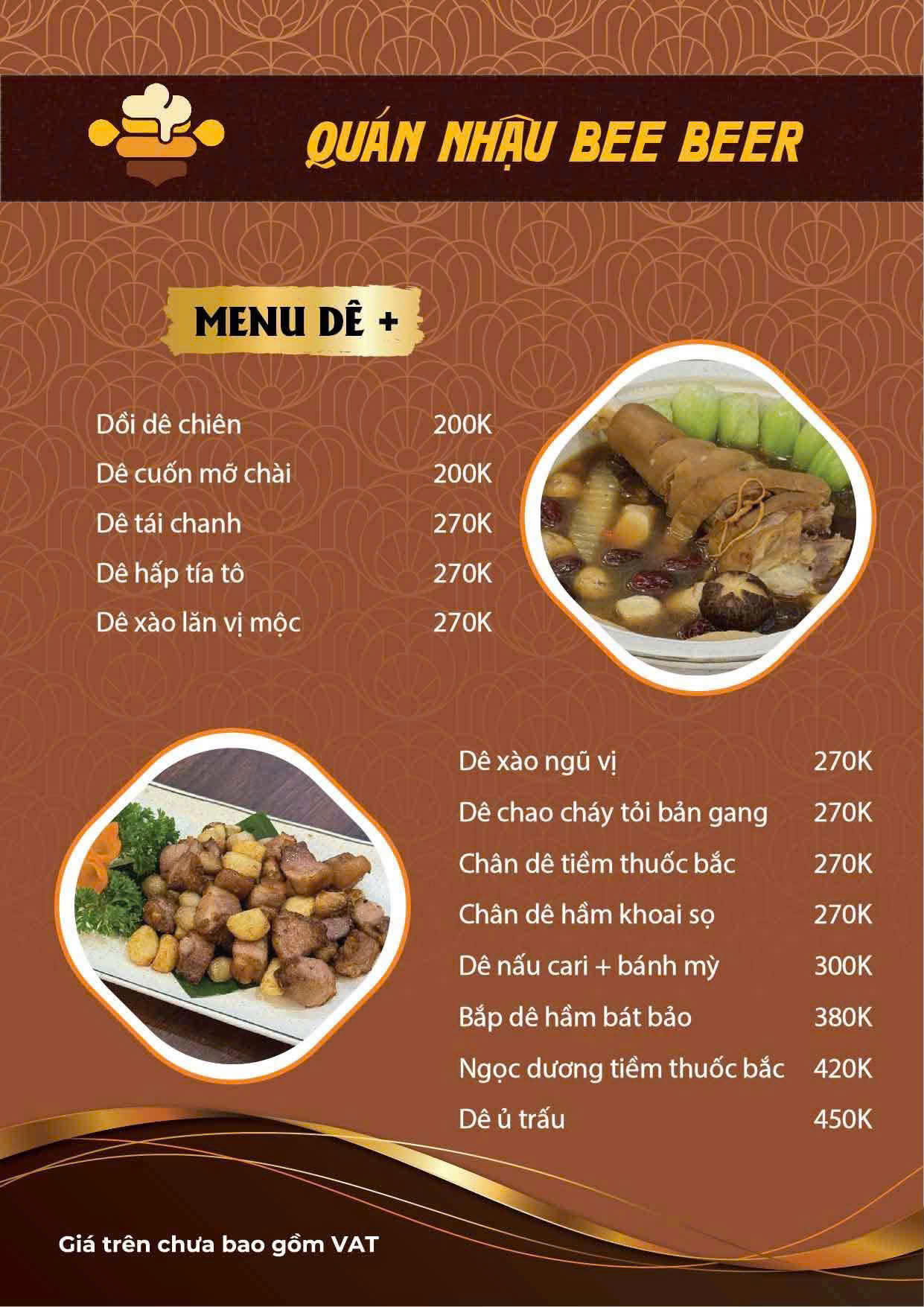 Menu Quán Nhậu Bee Beer (Dê + cũ) 8