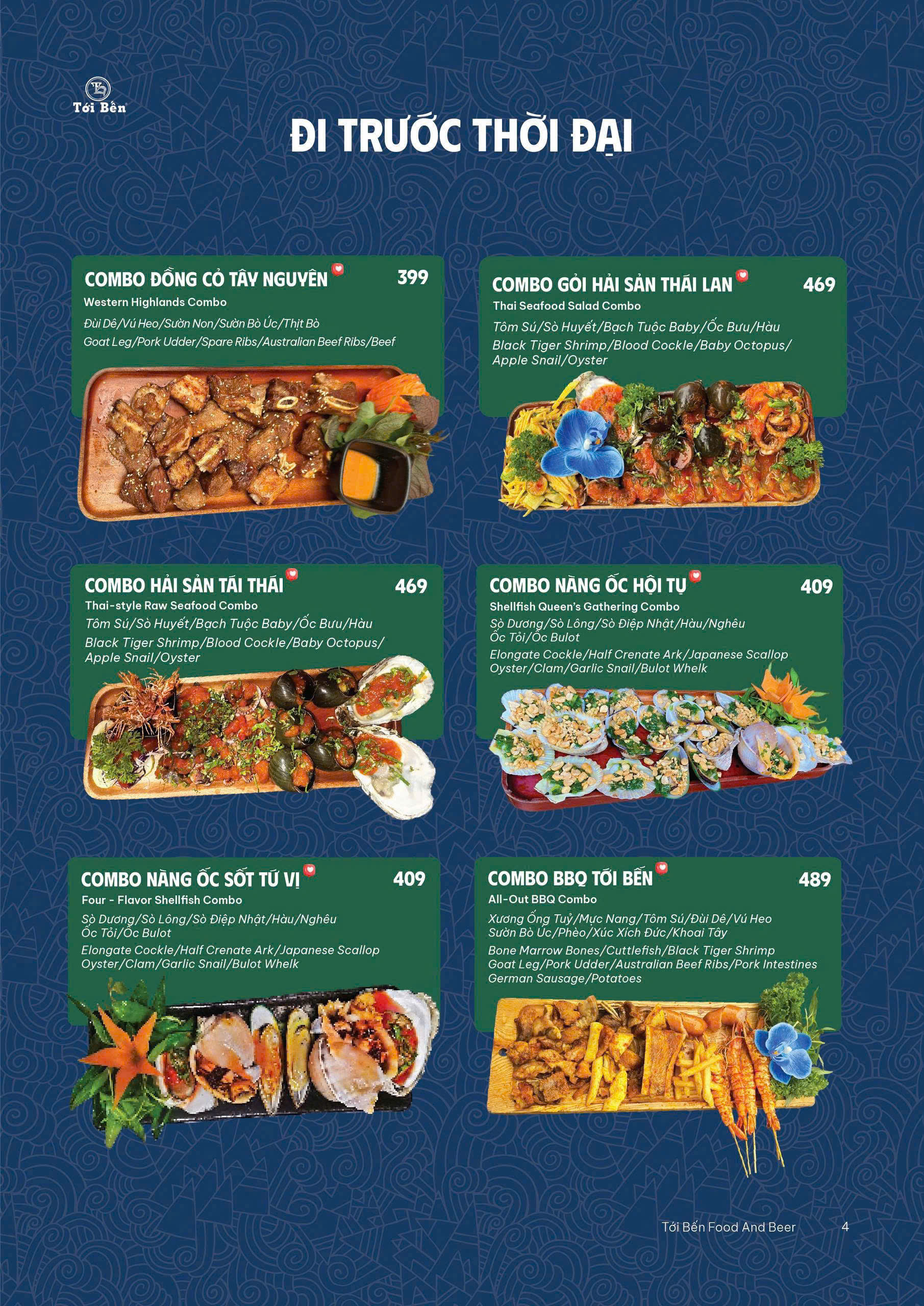 Menu Quán Tới Bến - Bến Vân Đồn 4 