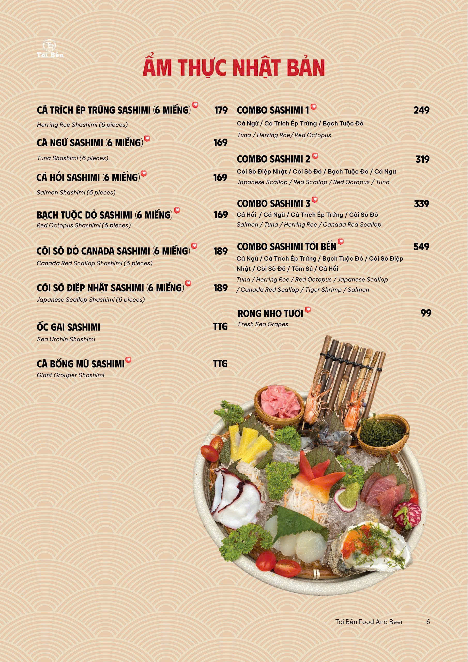 Menu Quán Tới Bến - Bến Vân Đồn 6 