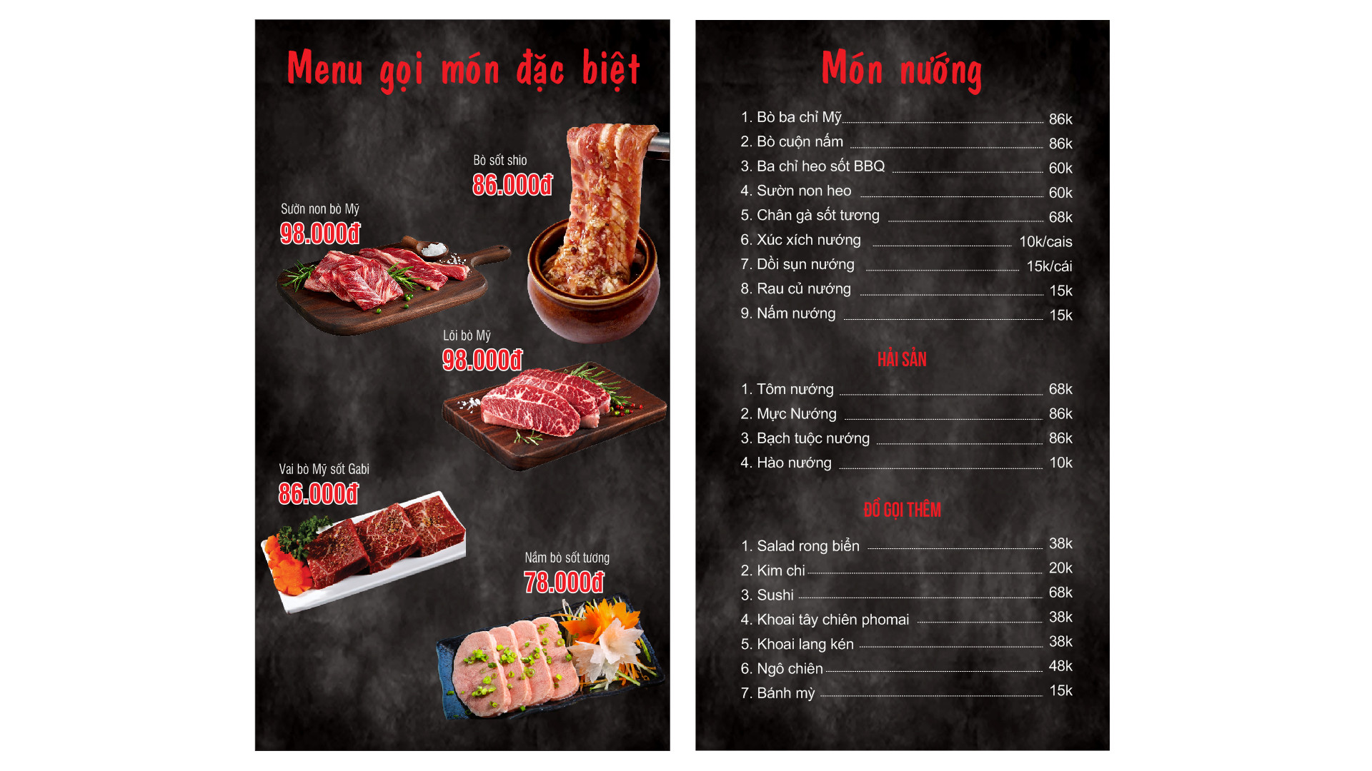 Menu Quán Toọng – Lĩnh Nam 7