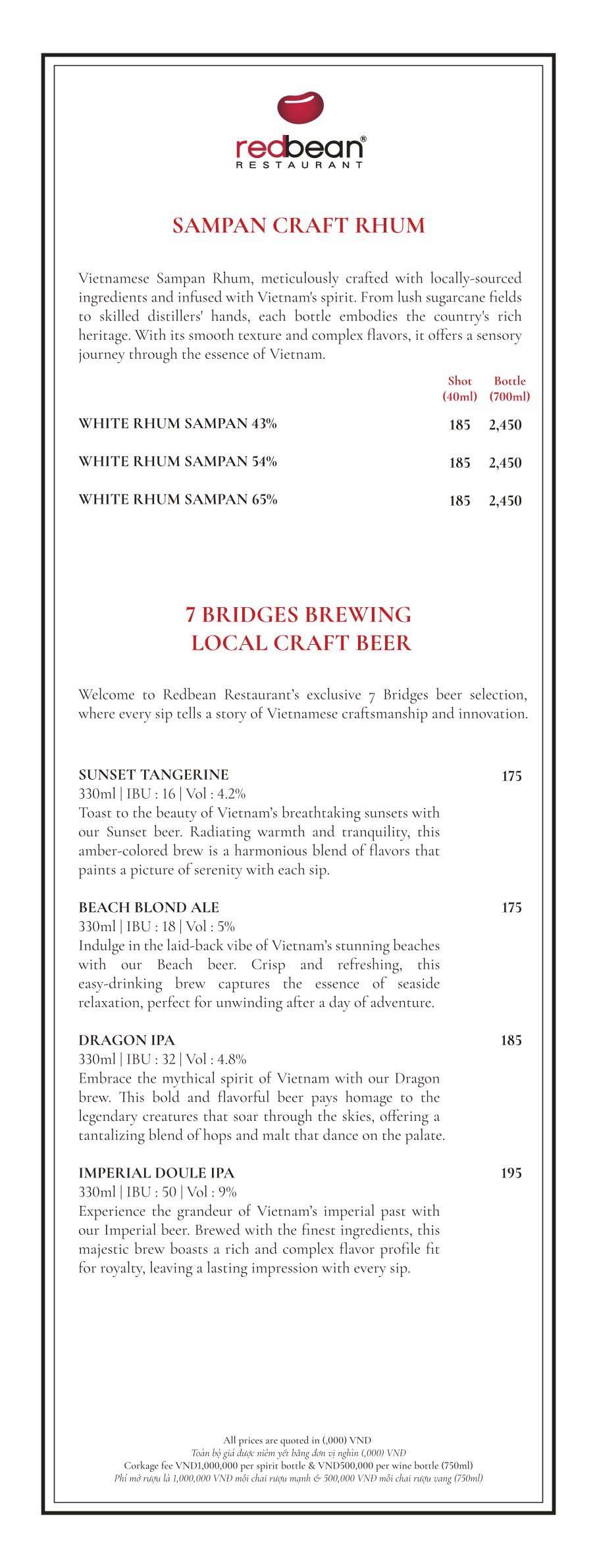 Menu Red Bean Restaurant - Mã Mây 4