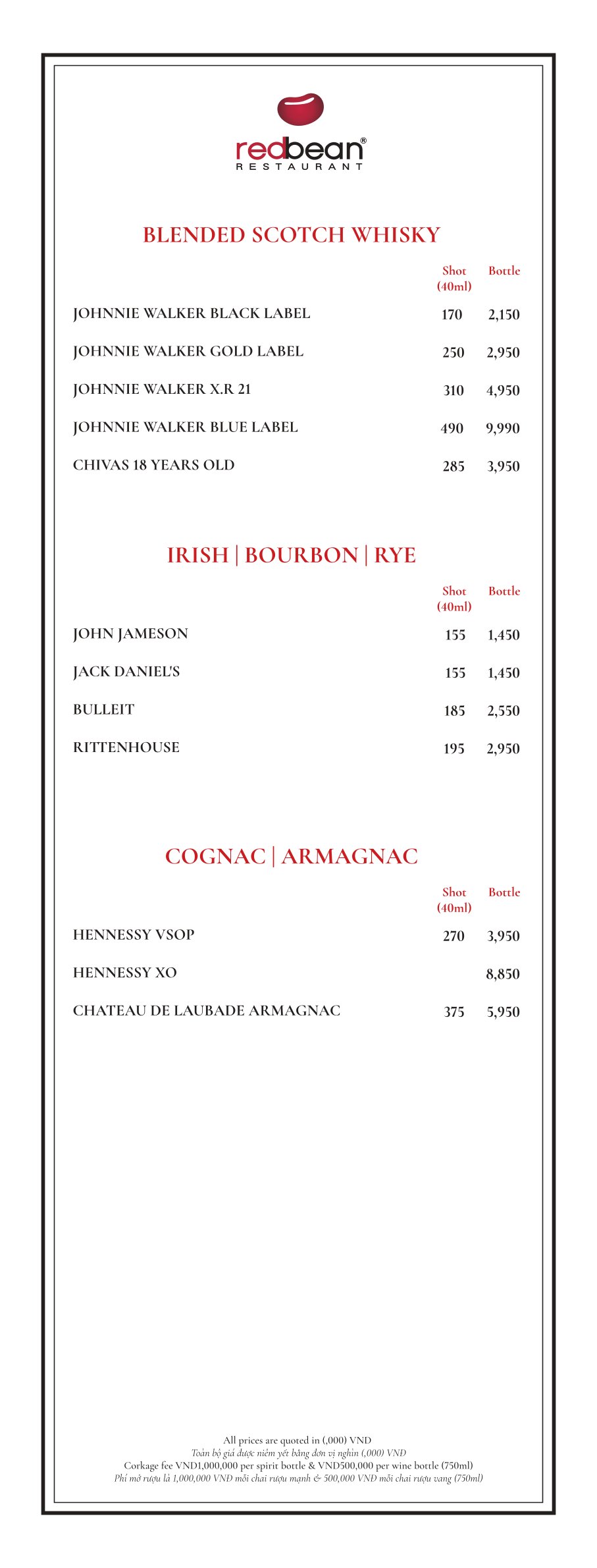 Menu Red Bean Restaurant - Mã Mây 8