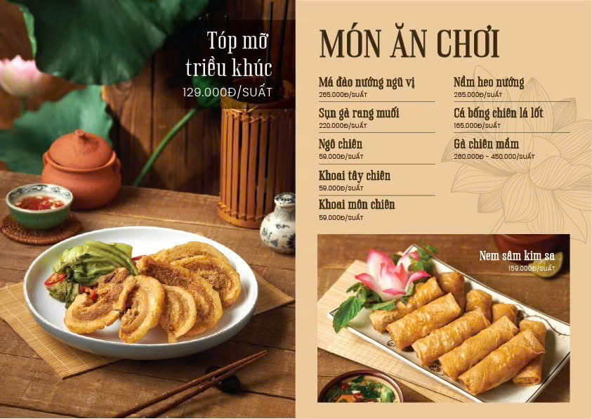 Menu Sen Vàng - KĐT Thành Phố Giao Lưu 3