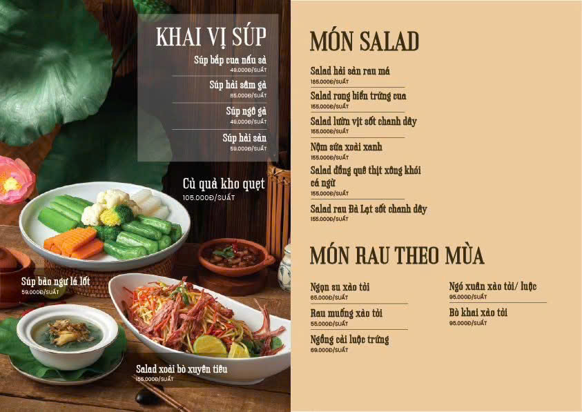 Menu Sen Vàng - KĐT Thành Phố Giao Lưu 4