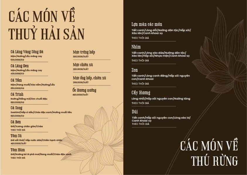 Menu Sen Vàng - KĐT Thành Phố Giao Lưu 7