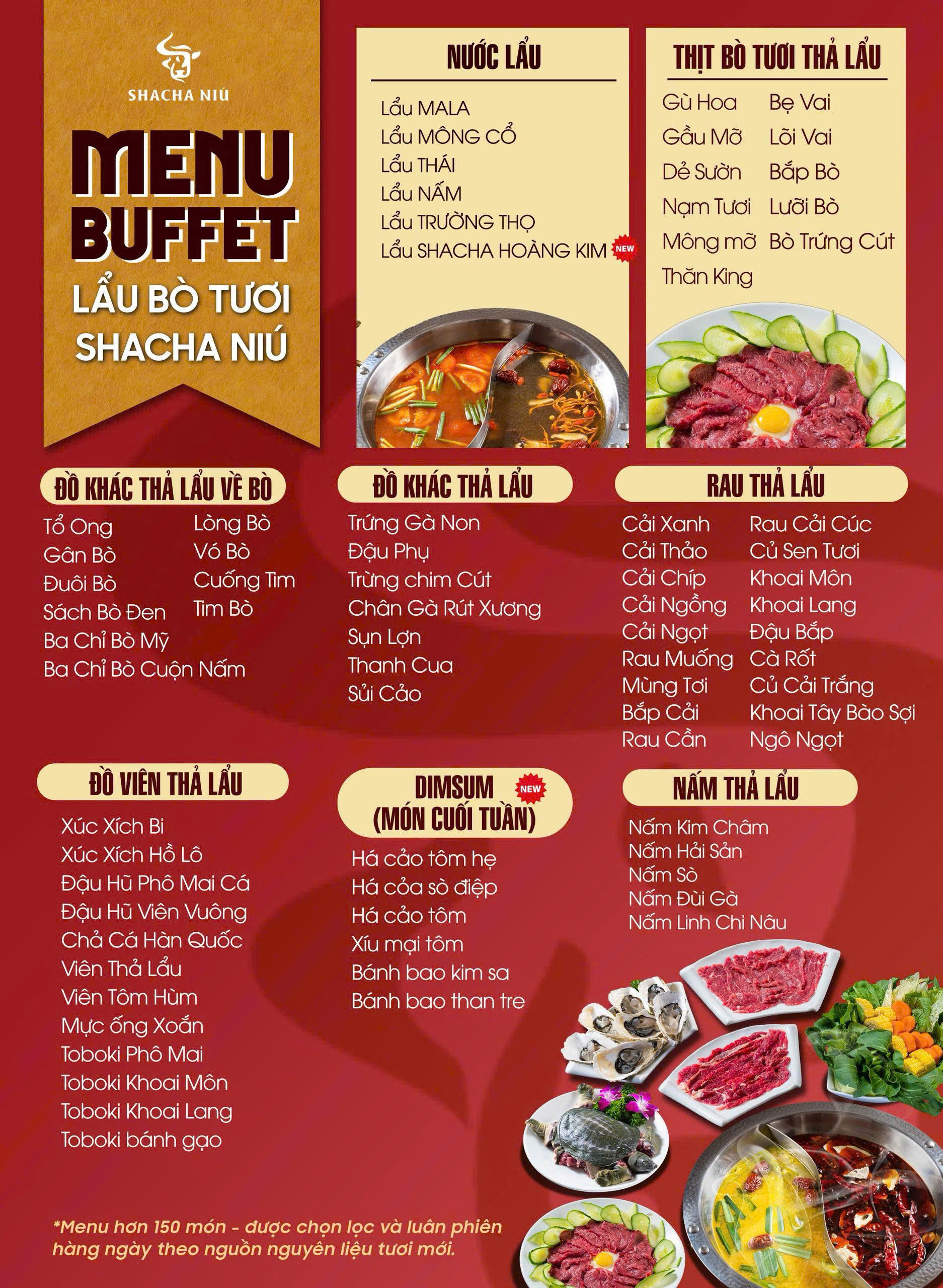 Menu SHACHA NIÚ - Lương Định Của 1