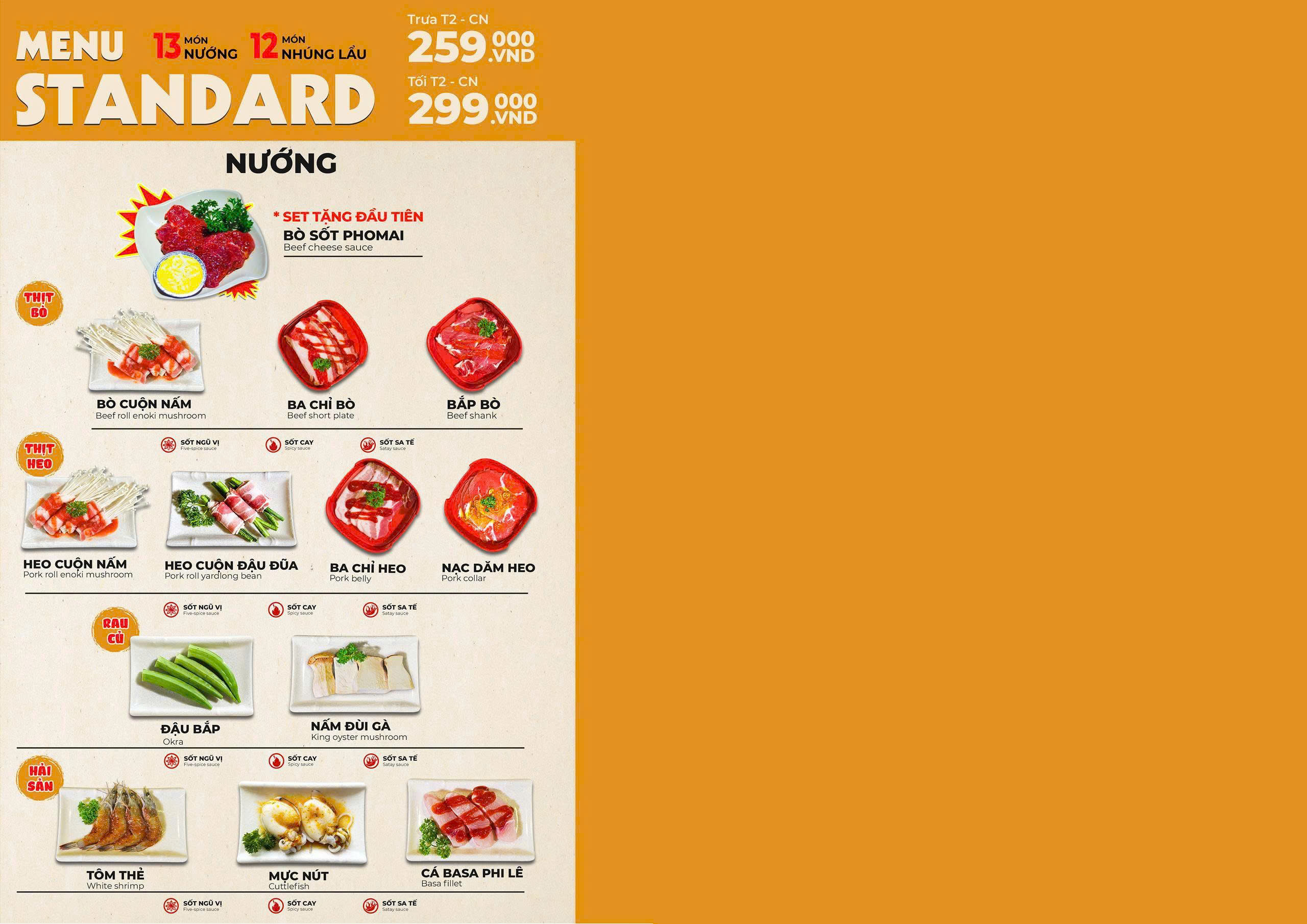 Menu Buffet Lẩu Nướng Macao - Hàn Quốc - Trần Hưng Đạo B 4