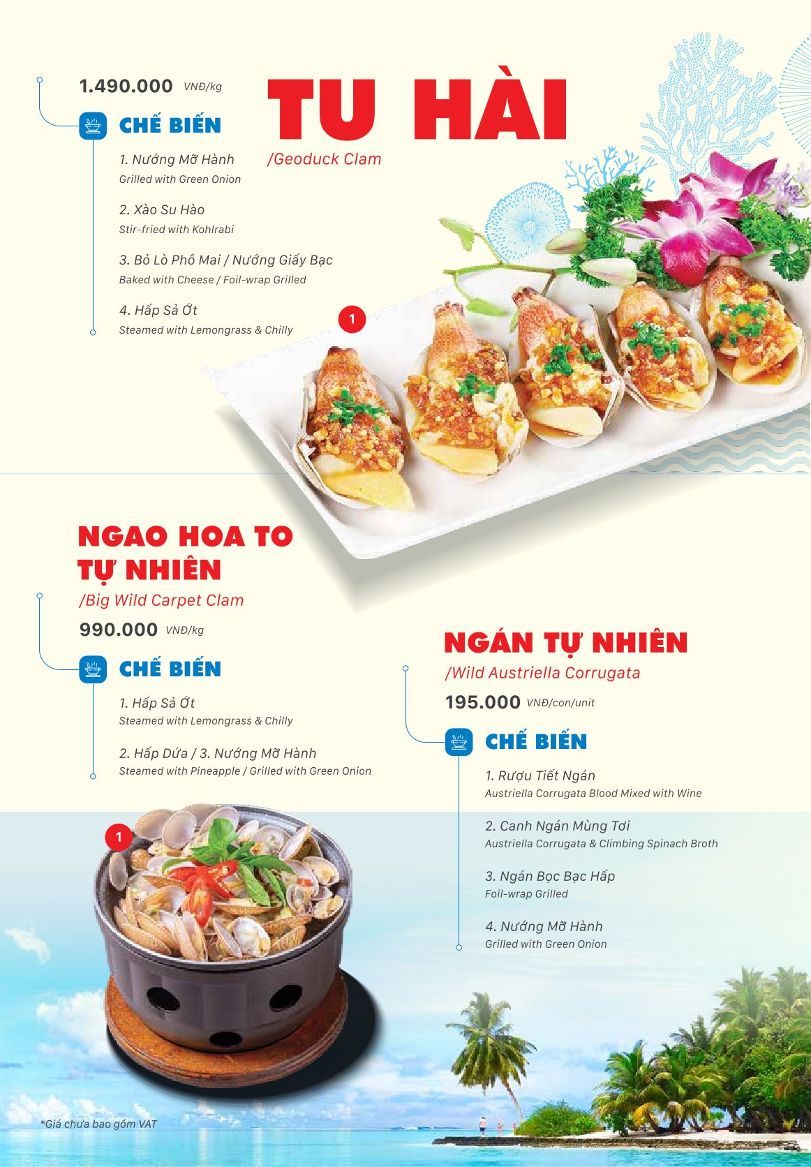 Menu Thế Giới Hải Sản - Điện Biên Phủ 5 