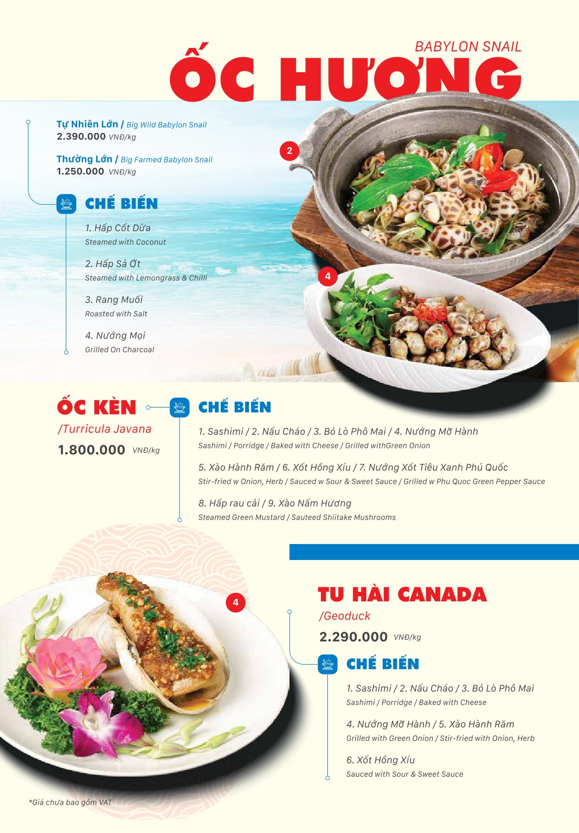 Menu Thế Giới Hải Sản - Điện Biên Phủ 3