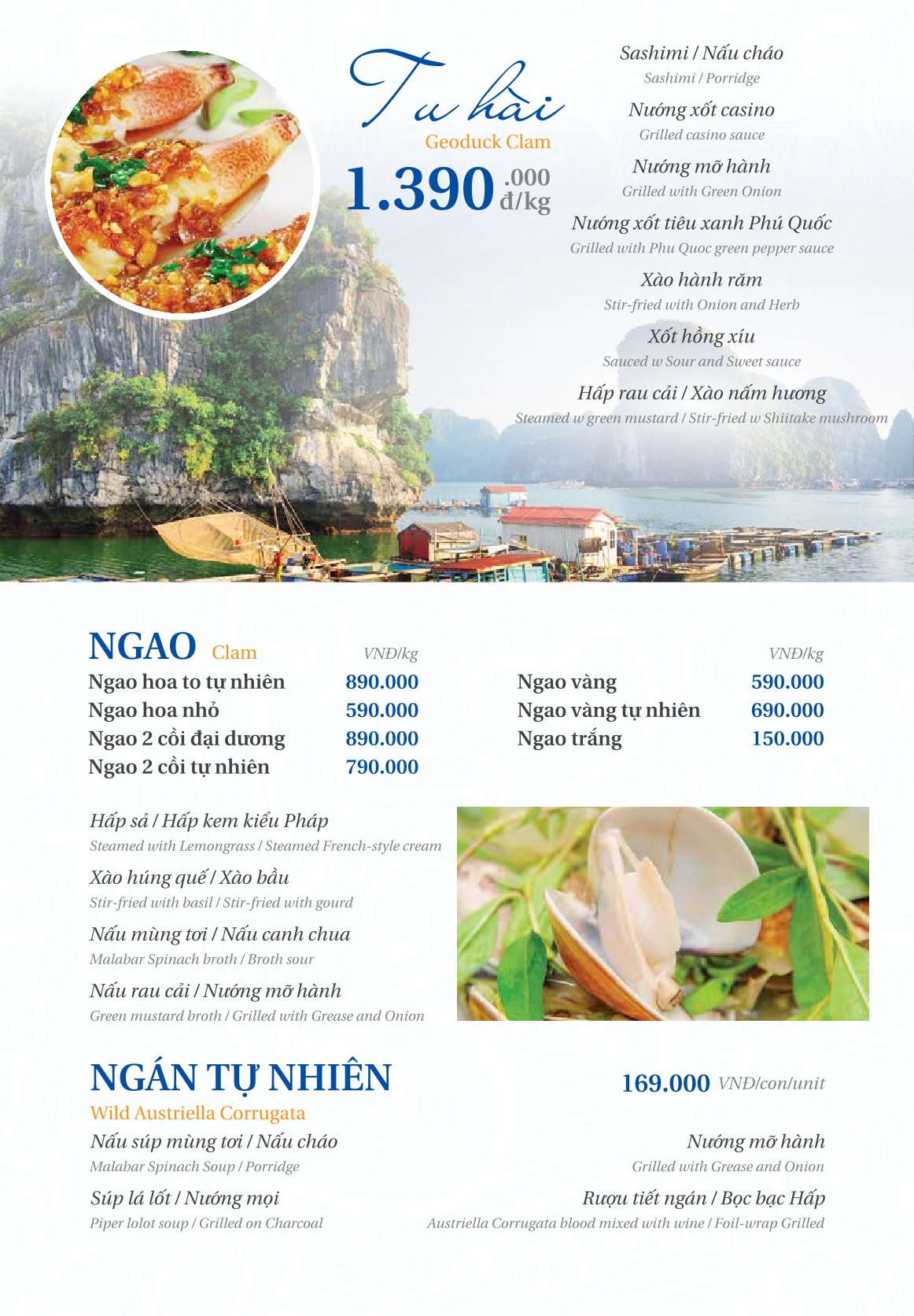 Menu Thế Giới Hải Sản - Mễ Trì 8 