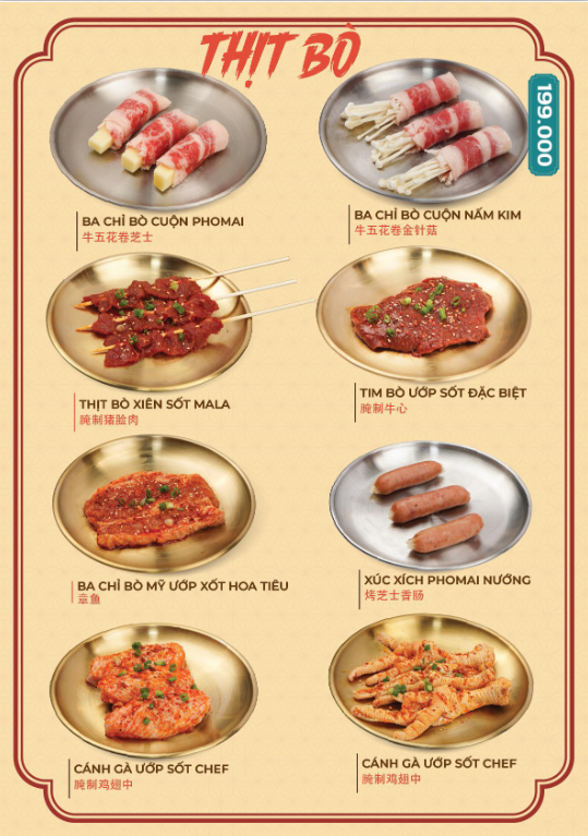 Menu Trư Bát Giới - Mỹ Đình 4 