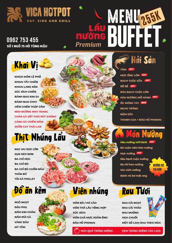 Menu Vica Hotpot - Hồ Tùng Mậu 4