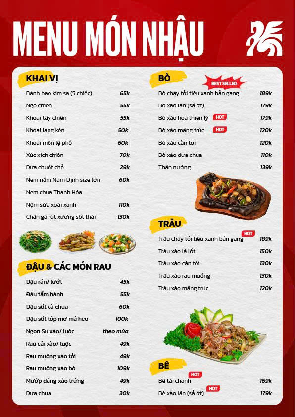 Menu Vica Hotpot - Hồ Tùng Mậu 9 