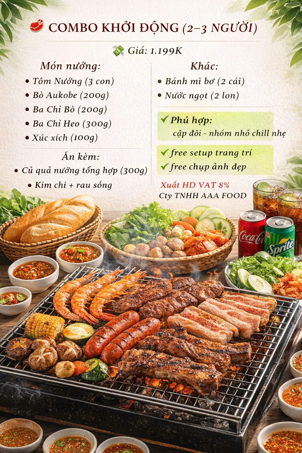 Menu Vườn Nướng - Vinhomes Smart City 1 