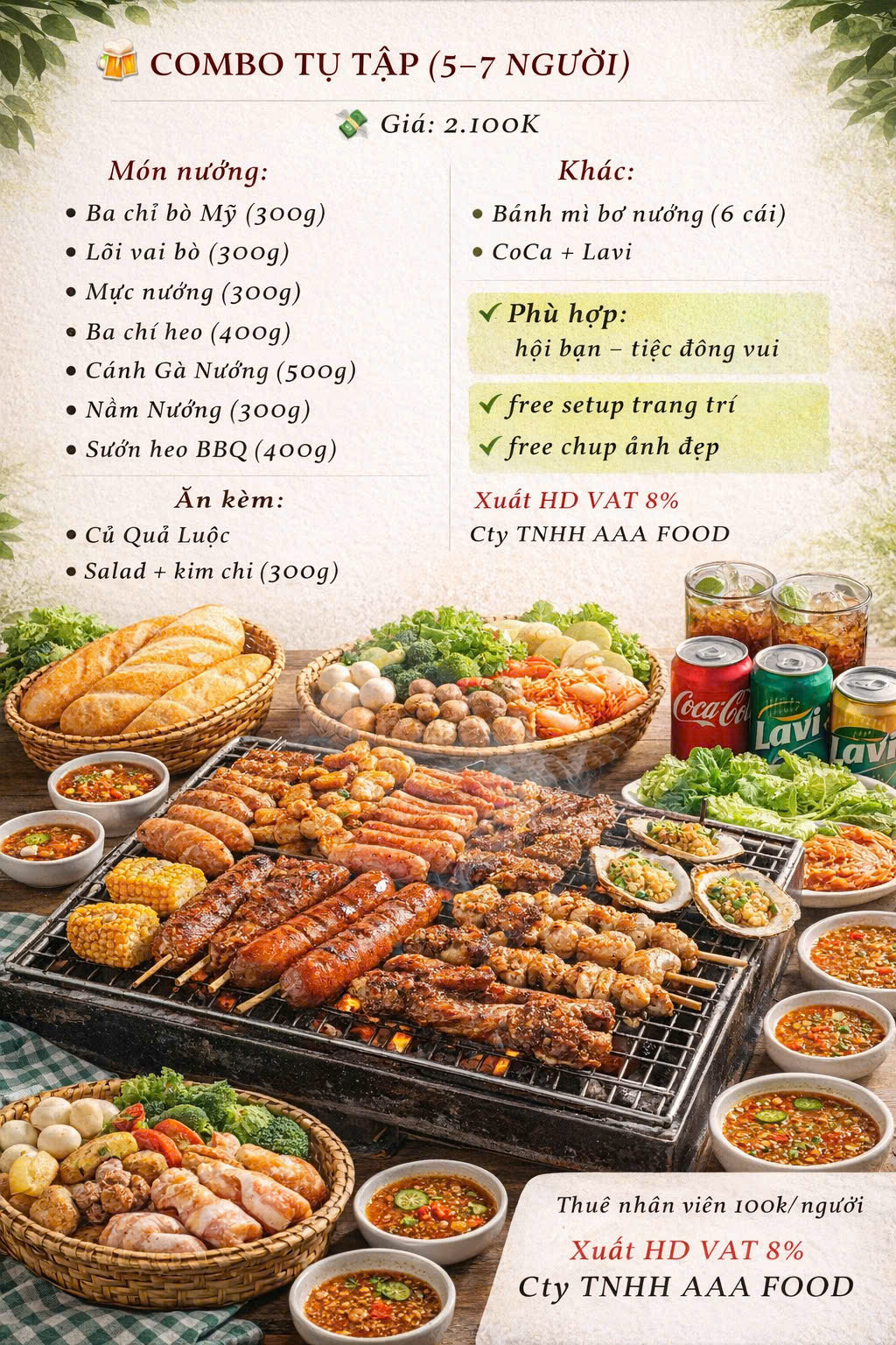 Menu Vườn Nướng - Vinhomes Smart City 3 