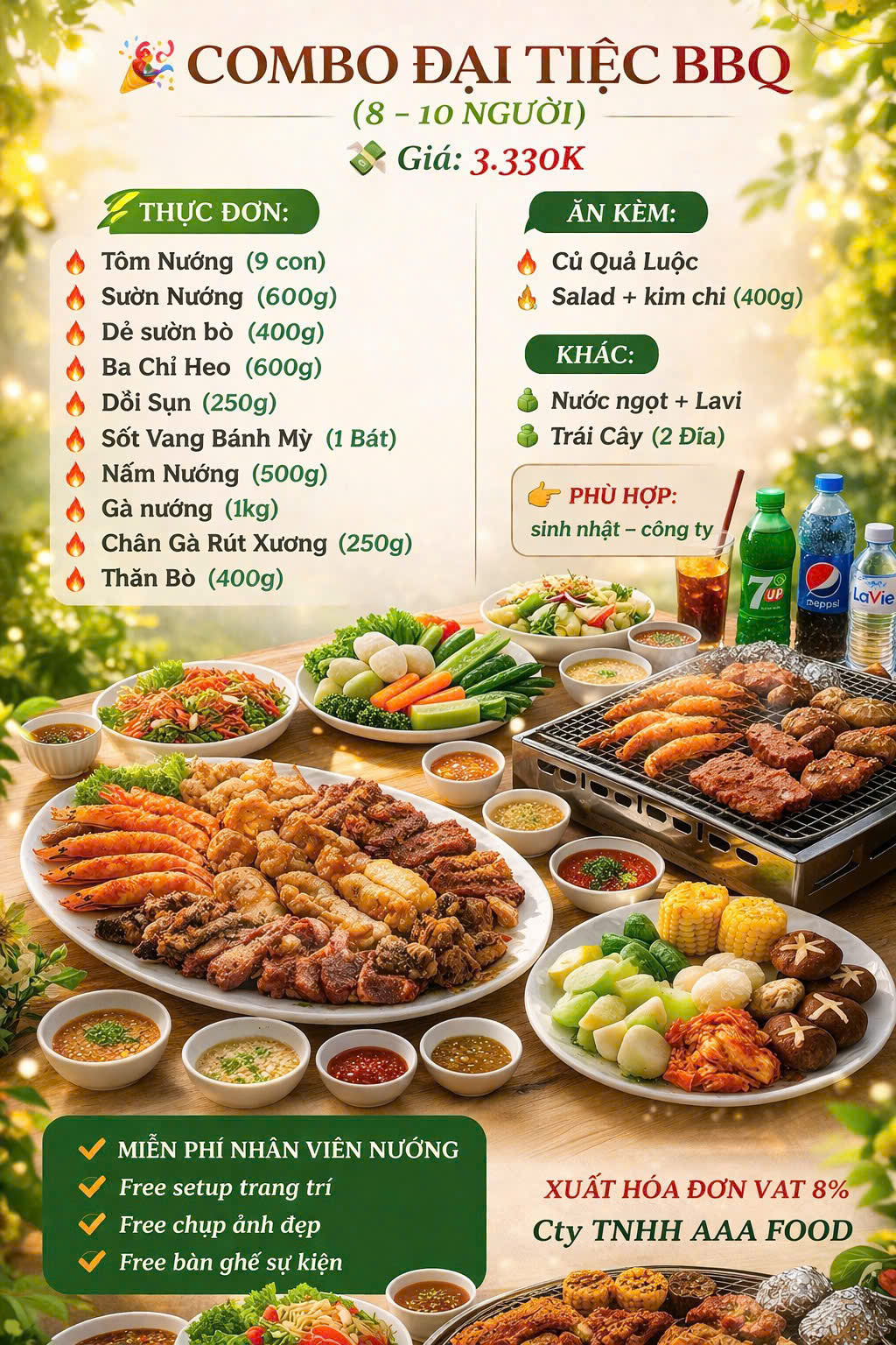 Menu Vườn Nướng - Vinhomes Smart City 4 