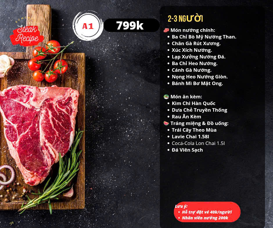 Menu Vườn Nướng - Vinhomes Smart City 1