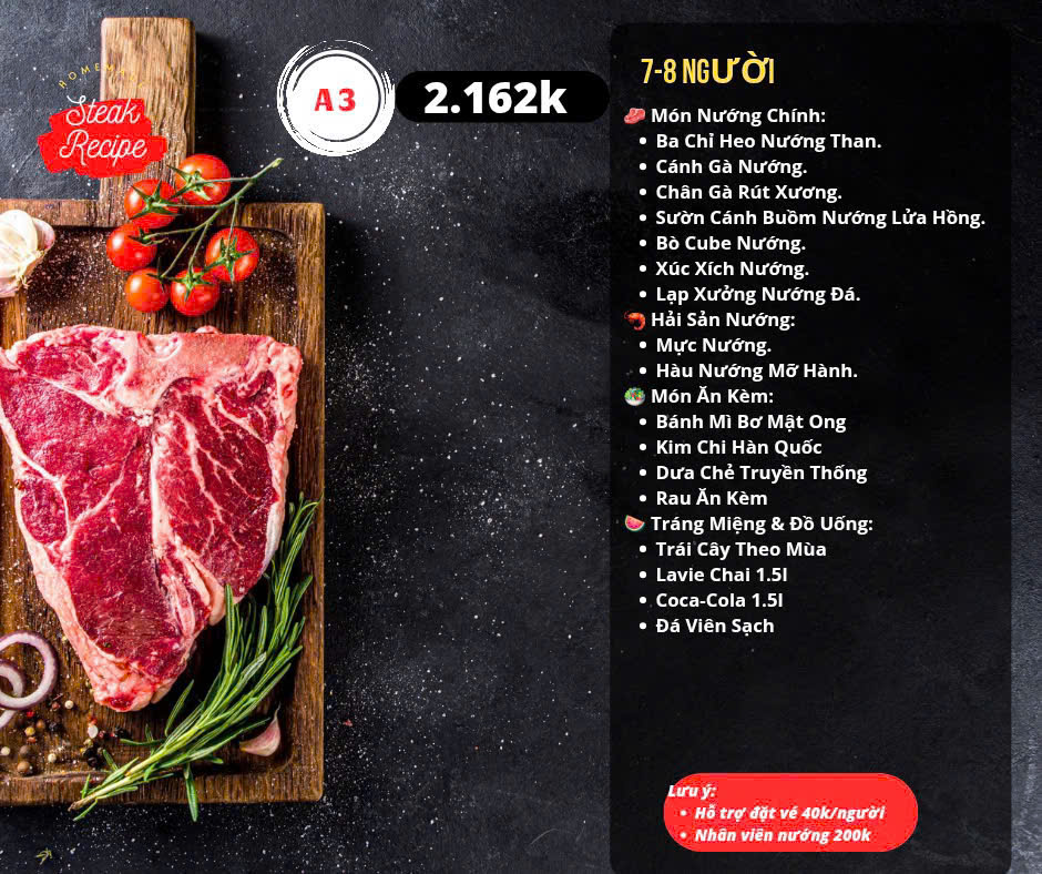 Menu Vườn Nướng - Vinhomes Smart City 5