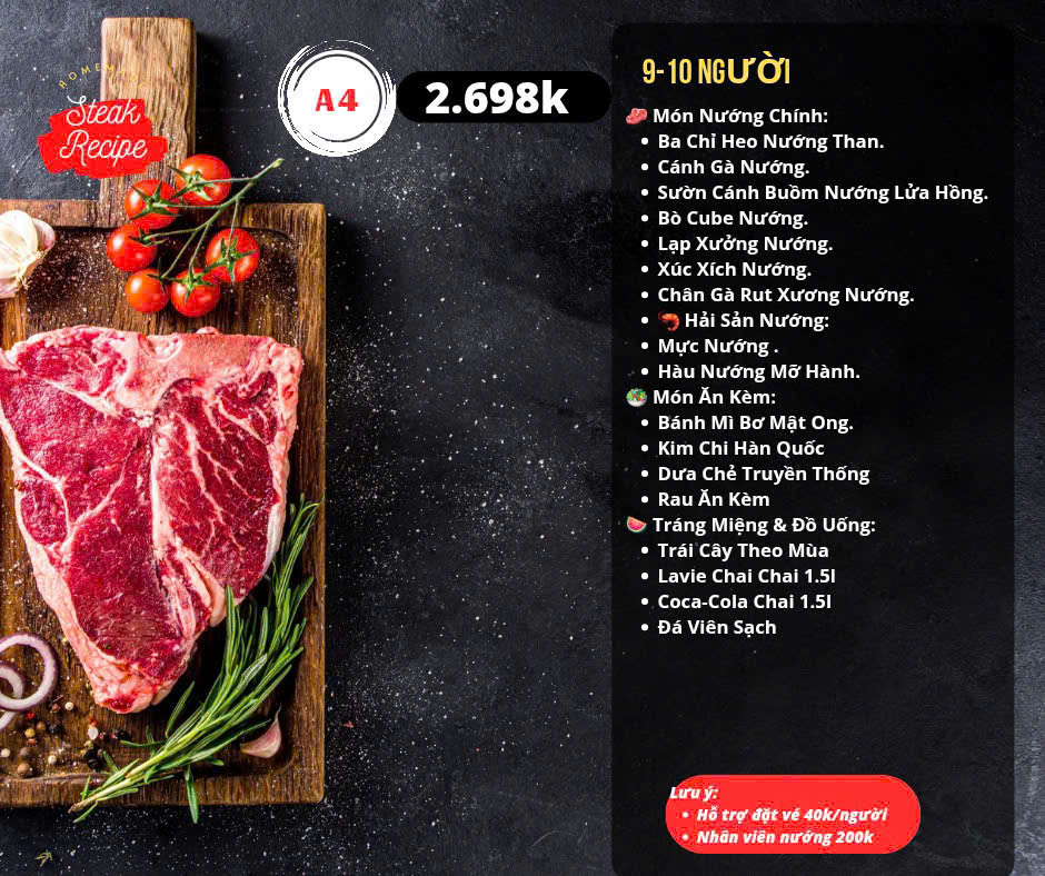 Menu Vườn Nướng - Vinhomes Smart City 6