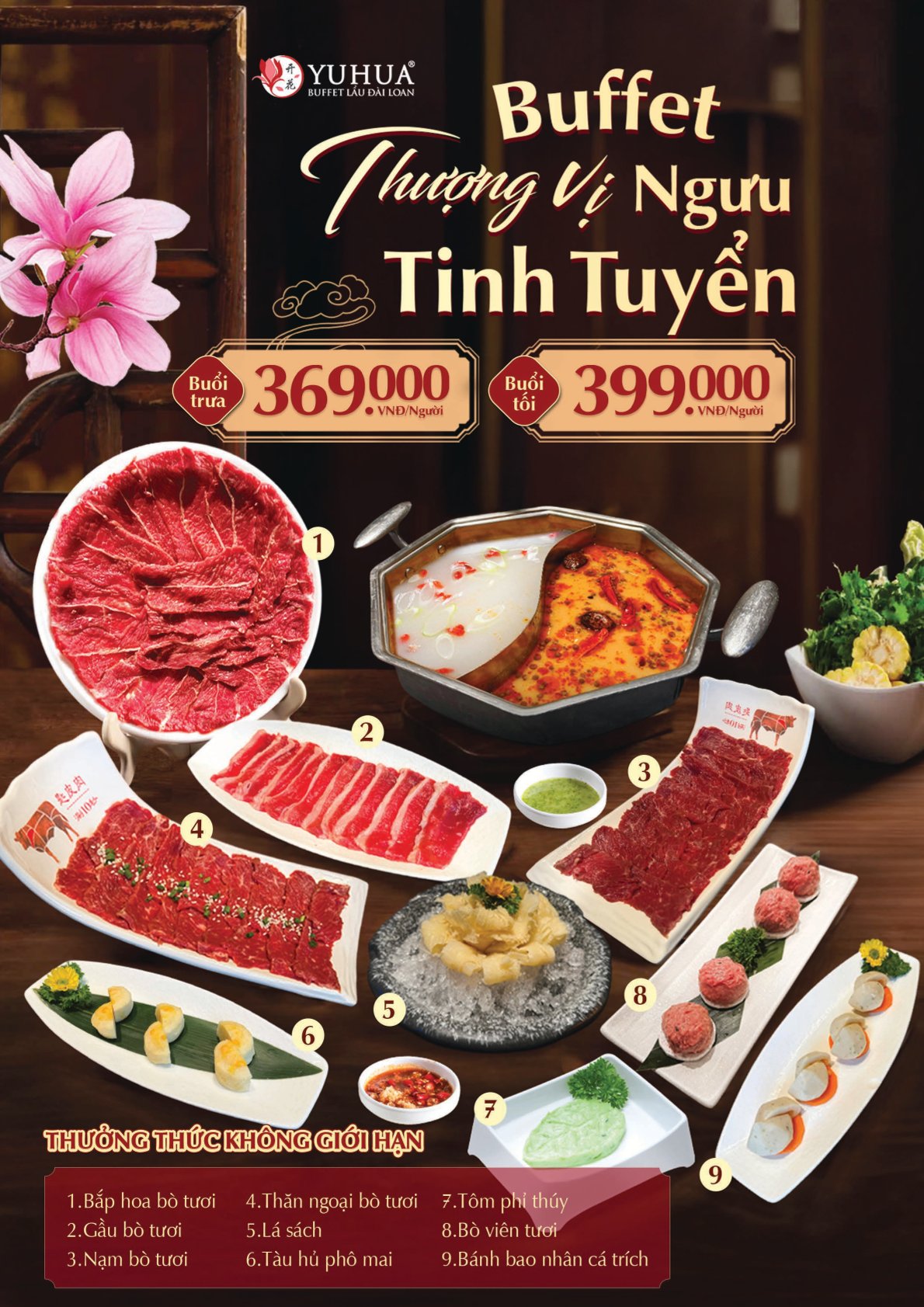 Menu Yuhua - Taiwanese Hotpot Paradise - Hoàng Hoa Thám 4 