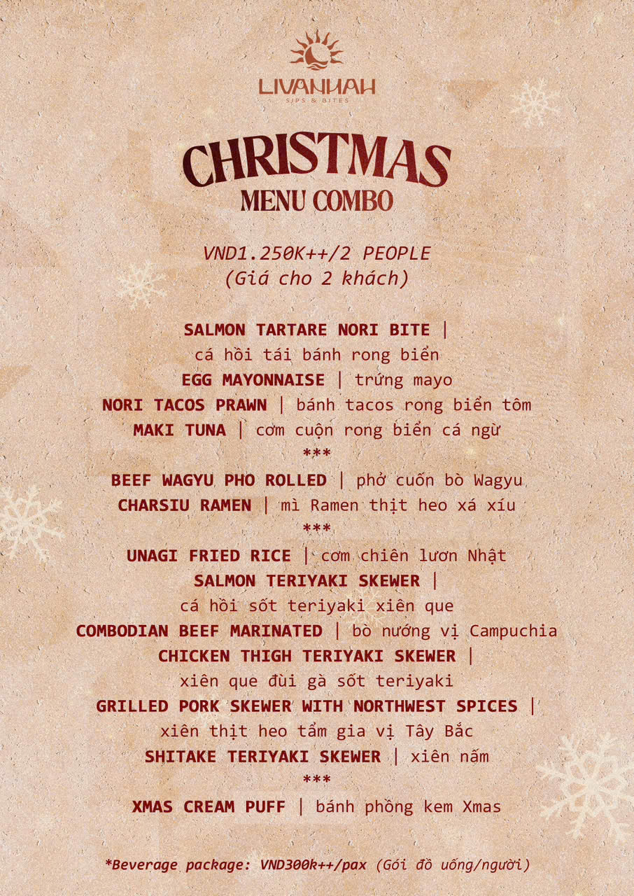 Menu Livannah – Sips & Bites - Nguyễn Ư Dĩ 1 