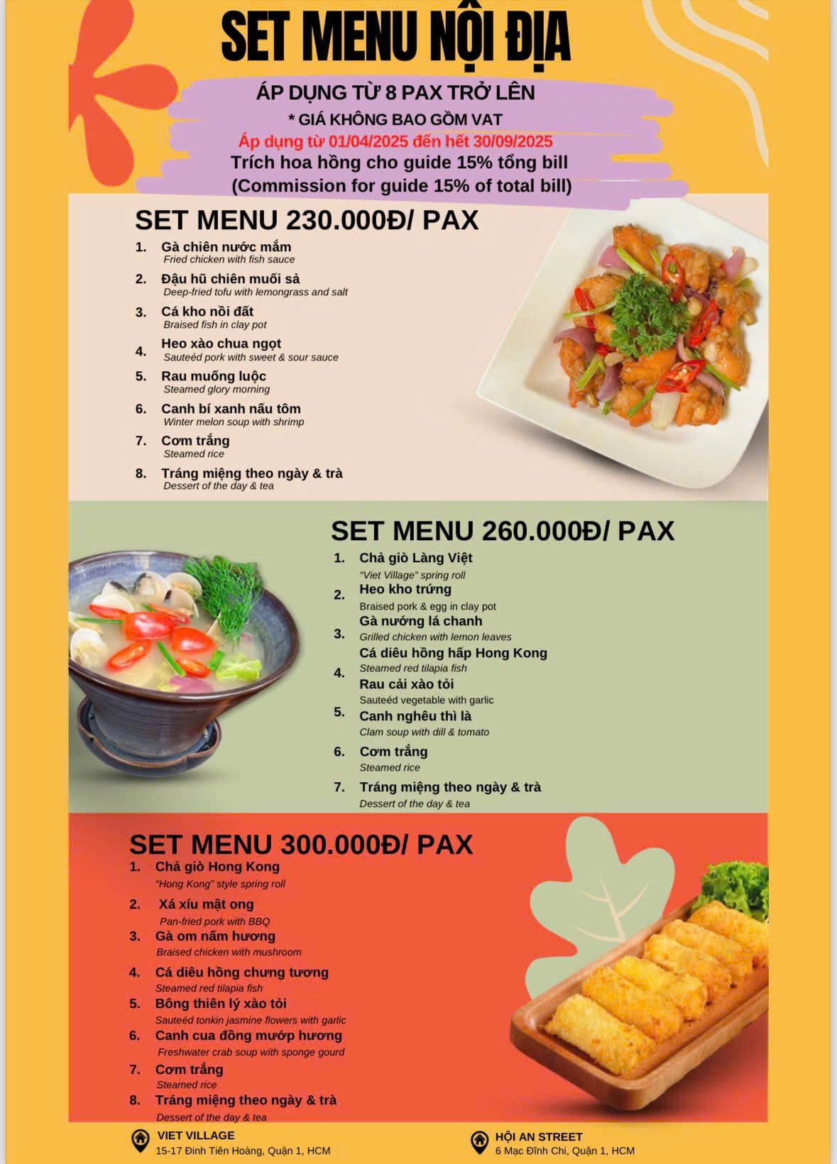 Menu Viet Village - Đinh Tiên Hoàng 1