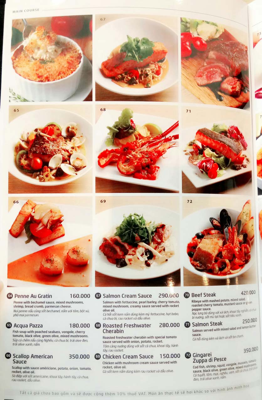 Menu Basta Hiro – Pizza & Pasta – Saigon Centre 1 