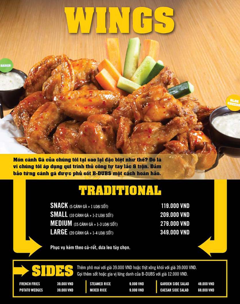 B-Dubs Sư Vạn Hạnh– Phong Cách Mỹ, Nhà Hàng Thể Thao