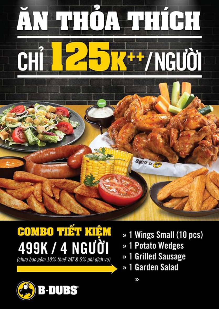 B-Dubs Sư Vạn Hạnh– Phong Cách Mỹ, Nhà Hàng Thể Thao