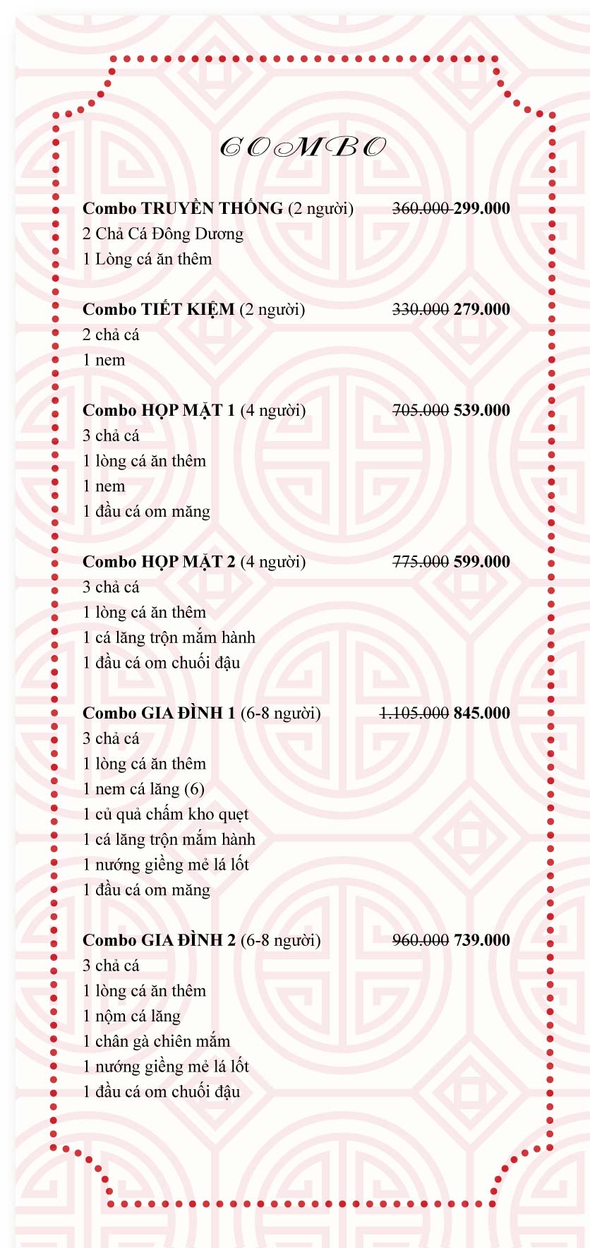Menu Chả Cá Đông Dương - Đào Tấn 3