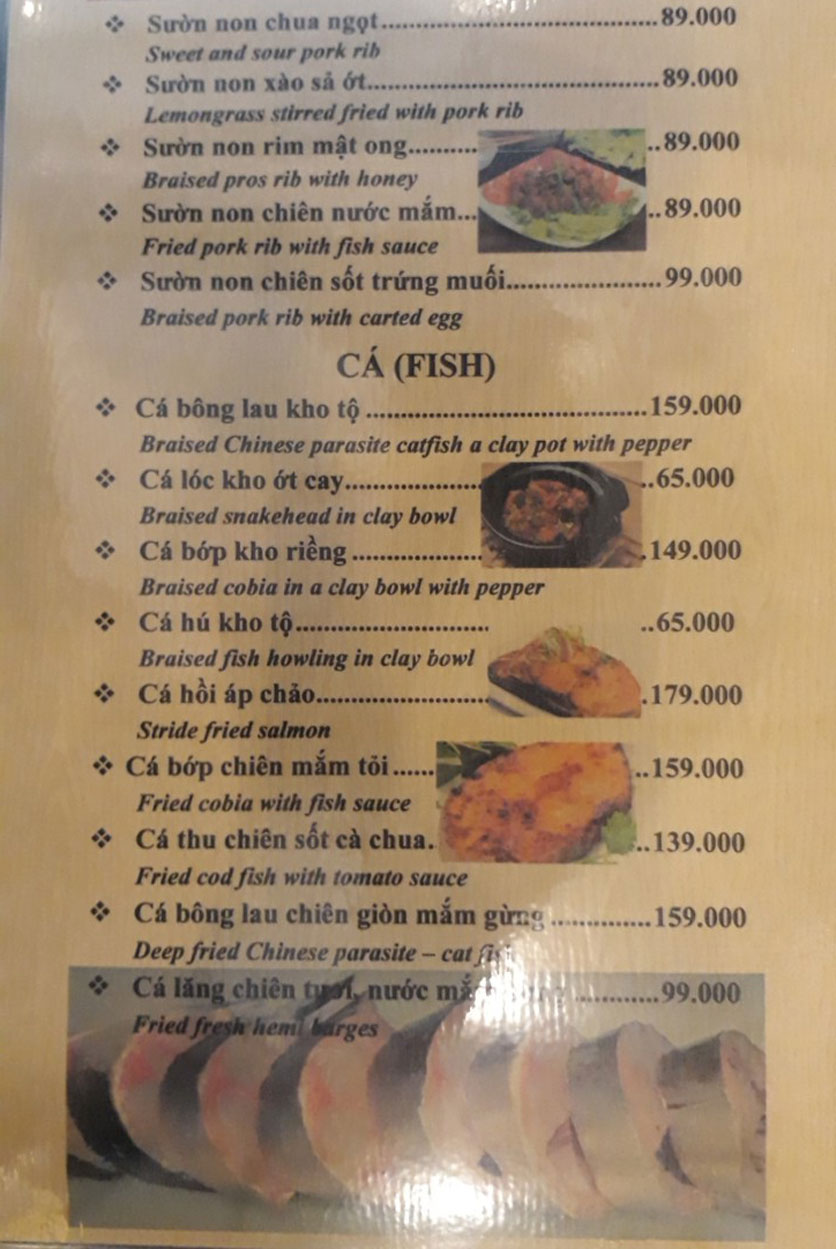 Menu Cơm niêu Thím Ba – Võ Văn Tần 8