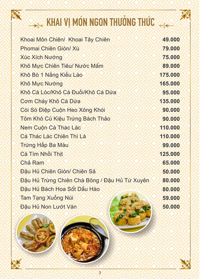Menu Cua Vàng - Đất Thánh 2