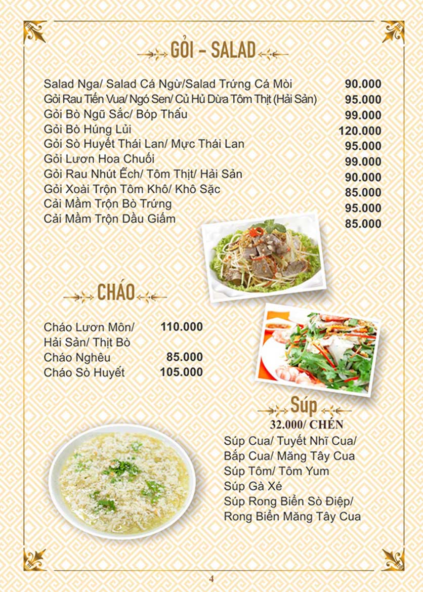 Menu Cua Vàng - Đất Thánh 3