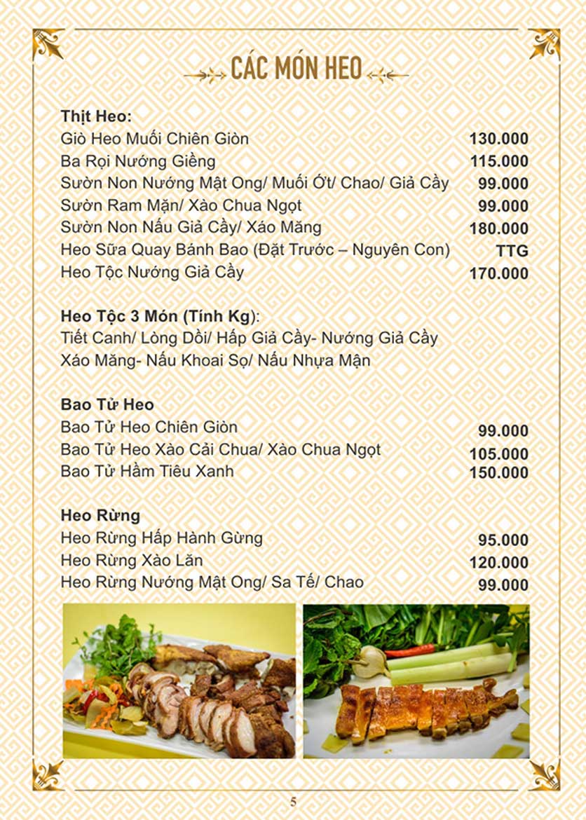 Menu Cua Vàng - Đất Thánh 4