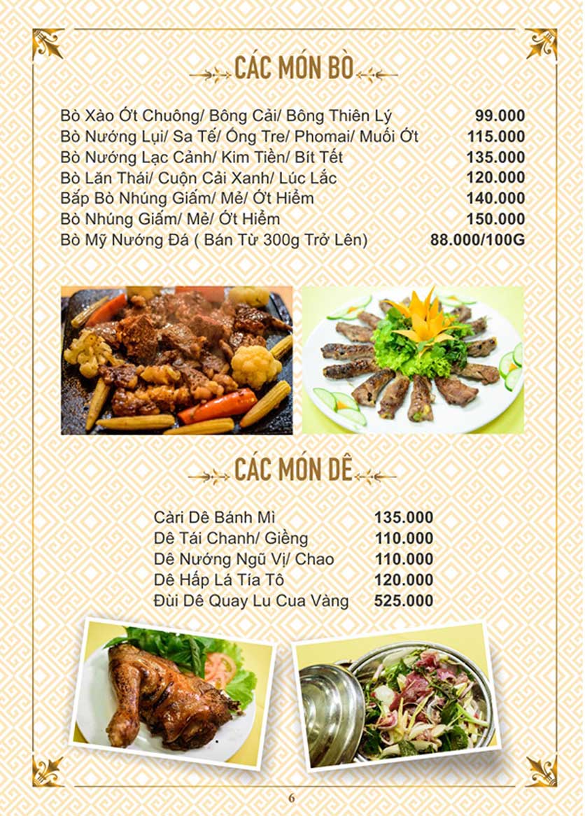 Menu Cua Vàng - Đất Thánh 5