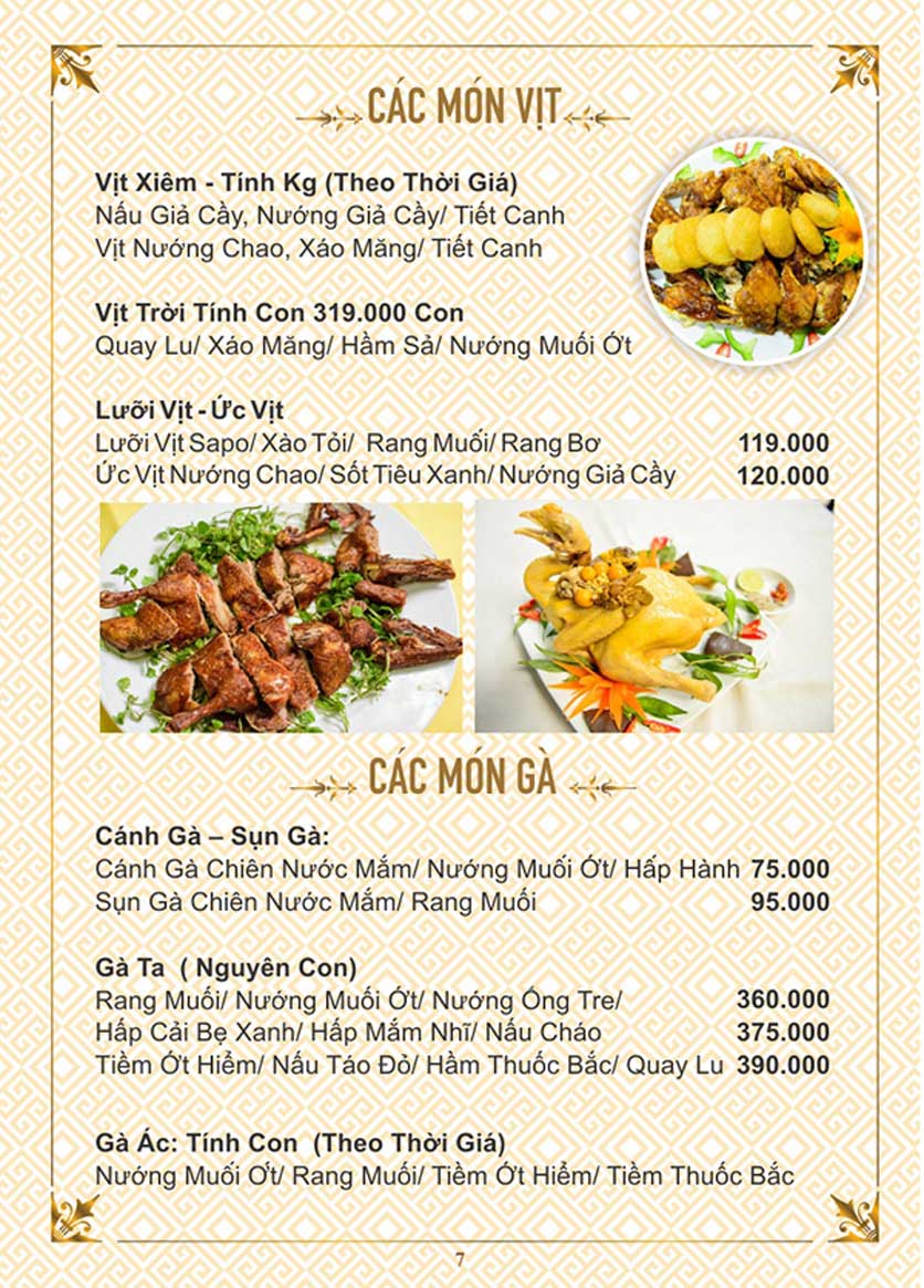 Menu Cua Vàng - Đất Thánh 6