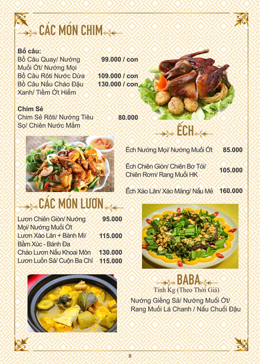 Menu Cua Vàng - Đất Thánh 7