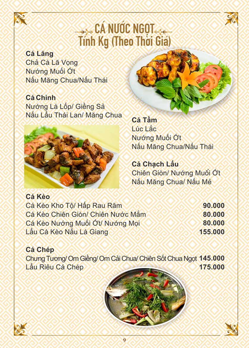 Menu Cua Vàng - Đất Thánh 8