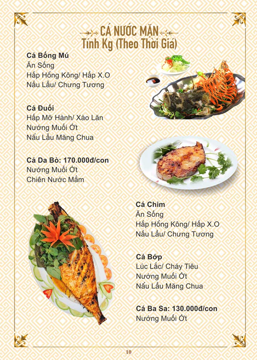 Menu Cua Vàng - Đất Thánh 9