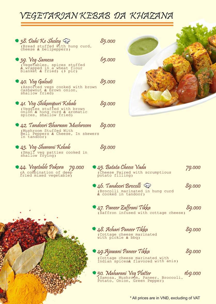 Menu Dahi Handi Indian Restaurant - Phú Mỹ Hưng 4