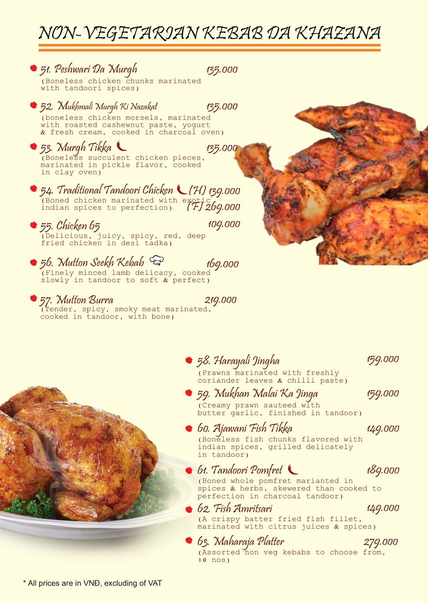 Menu Dahi Handi Indian Restaurant - Phú Mỹ Hưng 5
